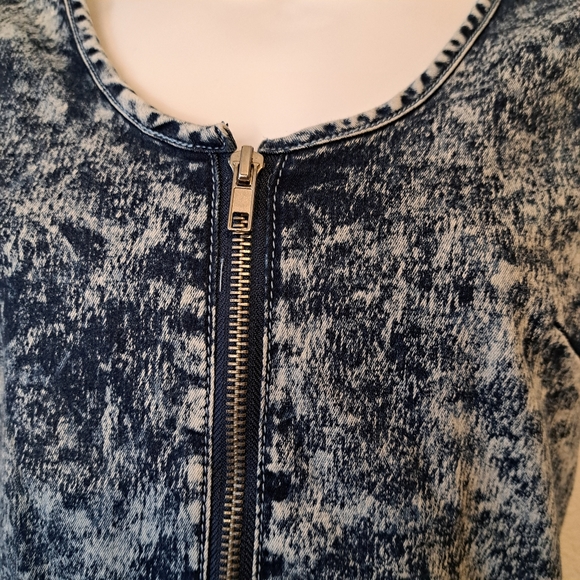 V.I.P. Jeans full front zip denim mini dress - Picture 4 of 13